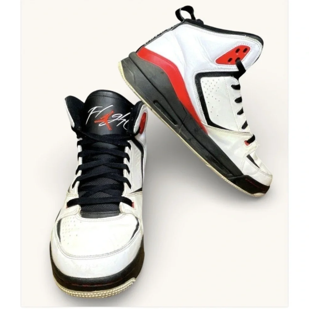 Jordan SC-2 High Top Shoes Mens 11.5 White Black Red Basketball‎ Nike